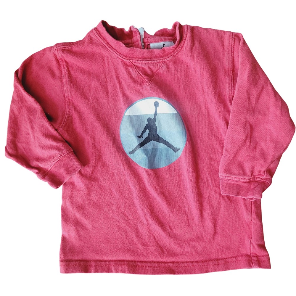 Vintage Jordan 18M Red Long Sleeve Baby‎ Pullover Crewneck Boys RARE Basketball